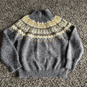 Moon River Fair Isle Mock Neck Sweater Large